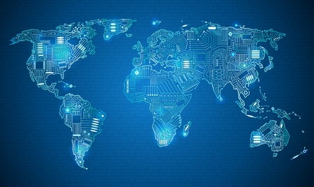 electronic world map